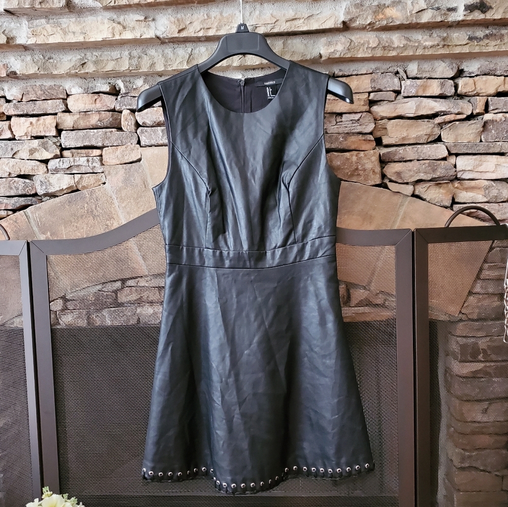 Forever 21 Faux Leather Black Dress